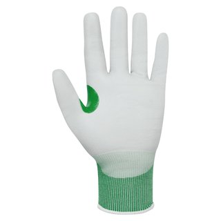 White Textured PG561 Glove with Green and White Rib Cuff