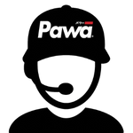 Logo of Pawa with a person wearing a cap and headset